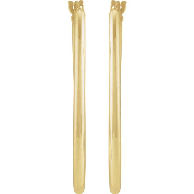 14K Yellow Gold 28 mm Elongated Oval Tube Hoop Earrings