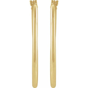 14K Yellow Gold 28 mm Elongated Oval Tube Hoop Earrings