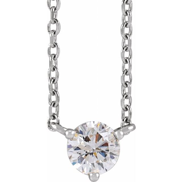 14K Yellow Gold 18" Necklace with 1/5 CT Natural Diamond Elegance