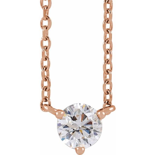 14K Yellow Gold 18" Necklace with 1/5 CT Natural Diamond Elegance