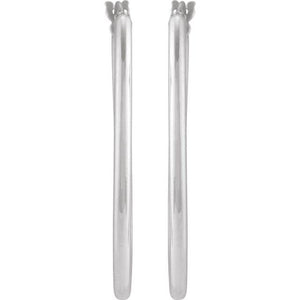 14K Yellow Gold 28 mm Elongated Oval Tube Hoop Earrings