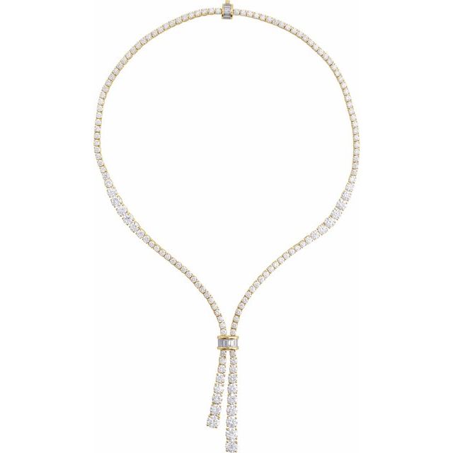 14K Gold Lab-Grown Diamond Line Necklace - Options Available