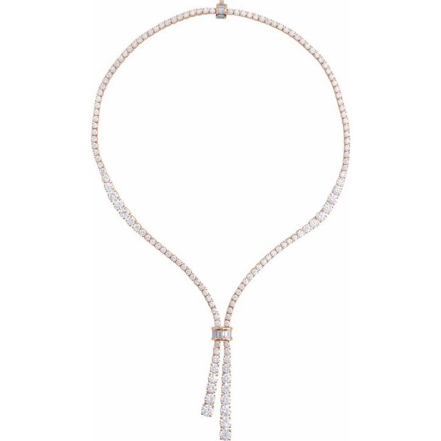 14K Gold Lab-Grown Diamond Line Necklace - Options Available