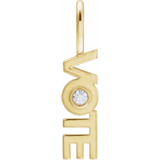 14K Gold Vote Charm Pendant