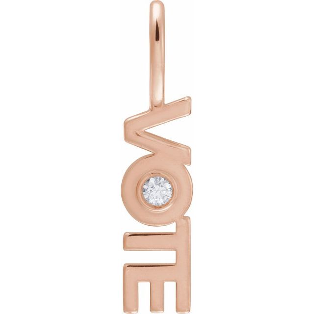 14K Gold Vote Charm Pendant
