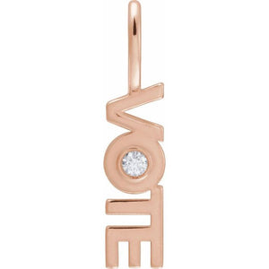 14K Gold Vote Charm Pendant