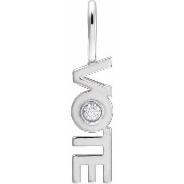 14K Gold Vote Charm Pendant
