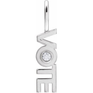 14K Gold Vote Charm Pendant