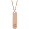 14K Rose Gold Engravable Footprints Necklace 22.4x5 mm