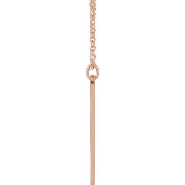 14K Rose Gold Engravable Footprints Necklace 22.4x5 mm