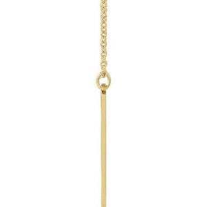 14K Rose Gold Engravable Footprints Necklace 22.4x5 mm