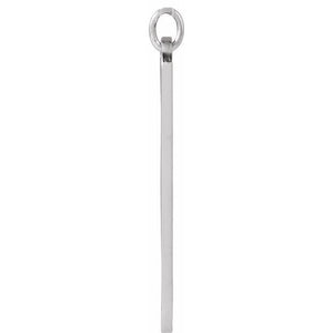 Engravable 14K White Gold Footprints Pendant - Polished 22.4x5 mm
