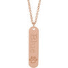 14K Rose Gold Engravable Footprints Necklace 22.4x5 mm