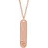 14K Rose Gold Engravable Footprints Necklace 22.4x5 mm