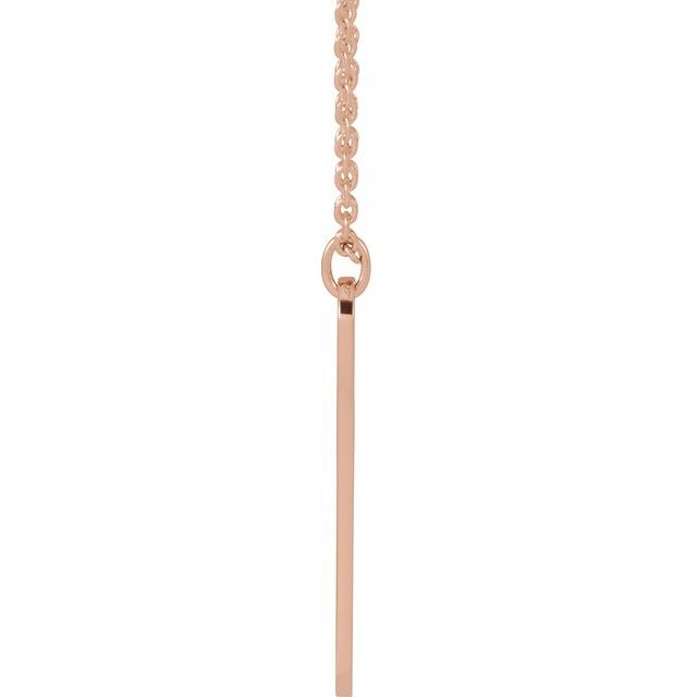 14K Rose Gold Engravable Footprints Necklace 22.4x5 mm