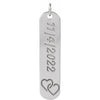 Engravable 14K White Gold Footprints Pendant - Polished 22.4x5 mm