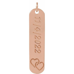Engravable 14K White Gold Footprints Pendant - Polished 22.4x5 mm