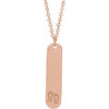 14K Rose Gold Engravable Footprints Necklace 22.4x5 mm