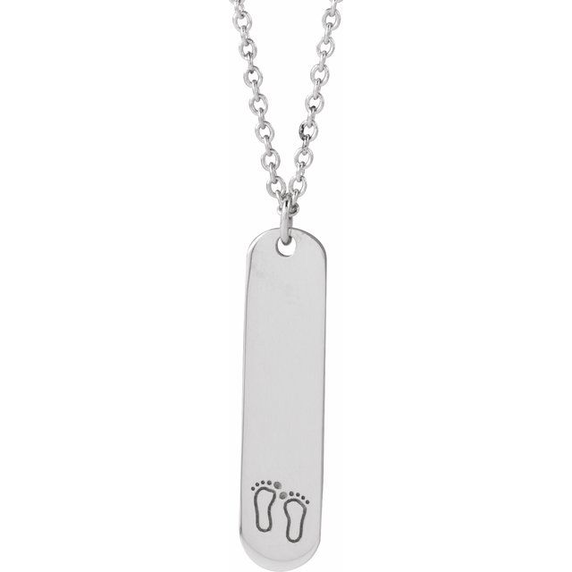 14K Gold Footprint Engravable Pendant