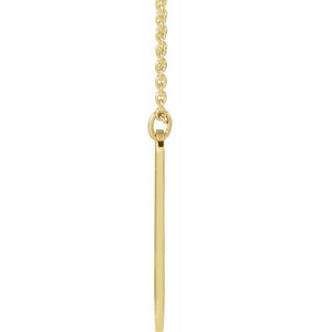 14K Rose Gold Engravable Footprints Necklace 22.4x5 mm