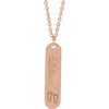 14K Rose Gold Engravable Footprints Necklace 22.4x5 mm