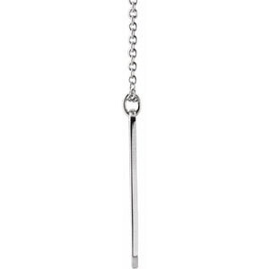 14K Rose Gold Engravable Footprints Necklace 22.4x5 mm