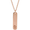 14K Rose Gold Engravable Footprints Necklace 22.4x5 mm