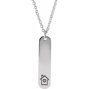 14K Rose Gold Engravable Footprints Necklace 22.4x5 mm