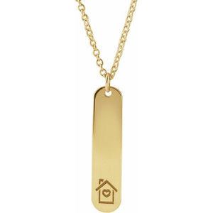 14K Rose Gold Engravable Footprints Necklace 22.4x5 mm
