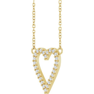 Platinum 1/4 CTW Natural Diamond Heart Necklace - Elegant Design