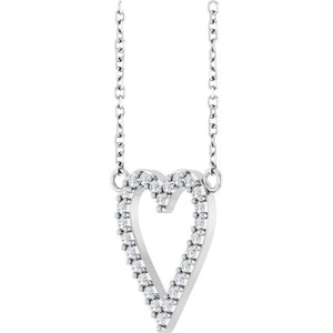 Platinum 1/4 CTW Natural Diamond Heart Necklace - Elegant Design