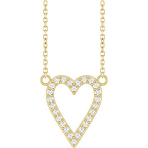 Platinum 1/4 CTW Natural Diamond Heart Necklace - Elegant Design