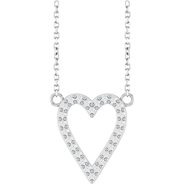 Platinum 1/4 CTW Natural Diamond Heart Necklace - Elegant Design