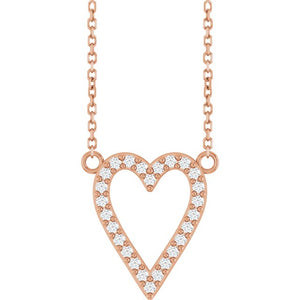 Platinum 1/4 CTW Natural Diamond Heart Necklace - Elegant Design