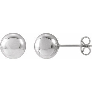 Polished 8mm Ball Earrings in 14K Gold with Friction Backs