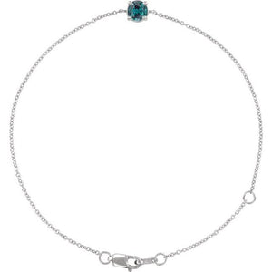 14K Gold Natural Emerald Solitaire Bracelet - Options Available