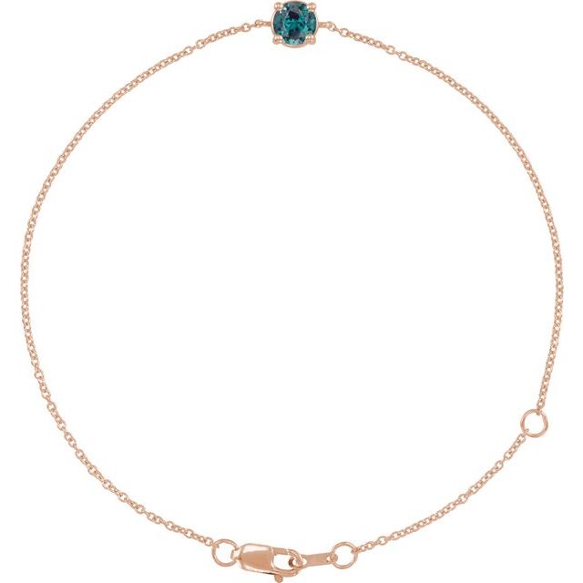 14K Gold Natural Emerald Solitaire Bracelet - Options Available