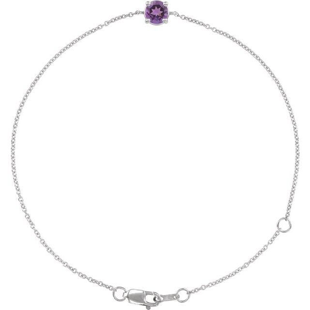 14K Gold Natural Emerald Solitaire Bracelet - Options Available