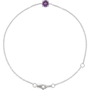 14K Gold Natural Emerald Solitaire Bracelet - Options Available