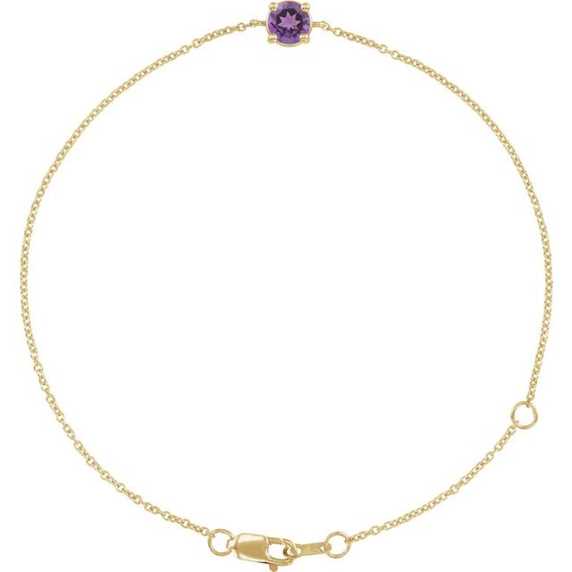 14K Gold Natural Emerald Solitaire Bracelet - Options Available