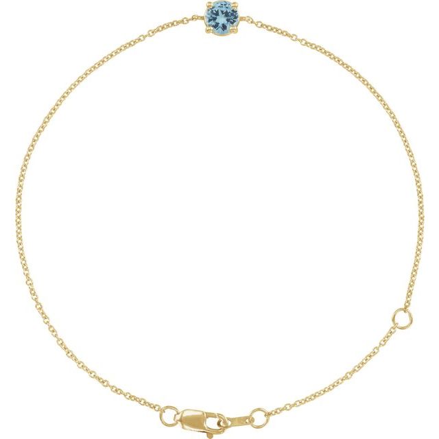 14K Gold Natural Emerald Solitaire Bracelet - Options Available