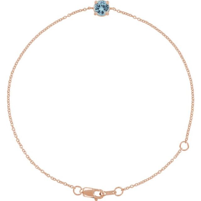 14K Gold Natural Emerald Solitaire Bracelet - Options Available