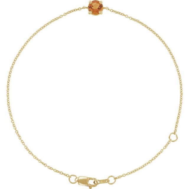 14K Gold Natural Emerald Solitaire Bracelet - Options Available