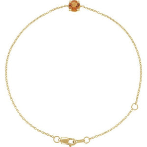 14K Gold Natural Emerald Solitaire Bracelet - Options Available
