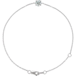 1/5 CTW Natural Diamond Solitaire Bracelet in 14K Gold & Silver