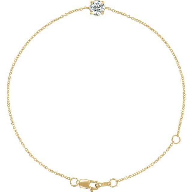 1/5 CTW Natural Diamond Solitaire Bracelet in 14K Gold & Silver