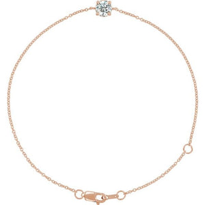 14K Gold Natural Emerald Solitaire Bracelet - Options Available