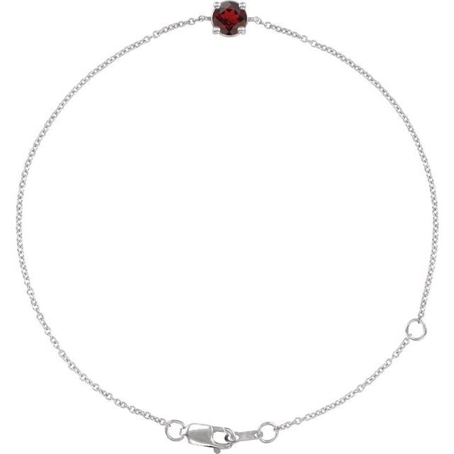 14K Gold Natural Emerald Solitaire Bracelet - Options Available
