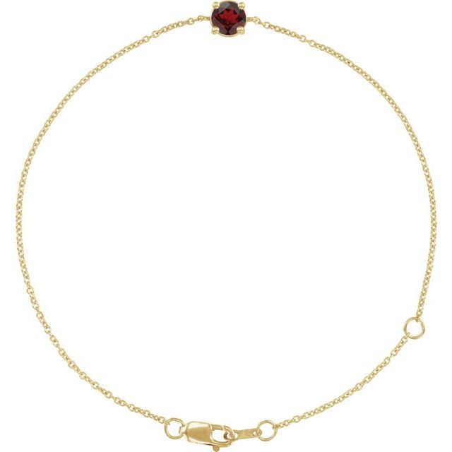 14K Gold Natural Emerald Solitaire Bracelet - Options Available