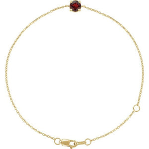 14K Gold Natural Emerald Solitaire Bracelet - Options Available